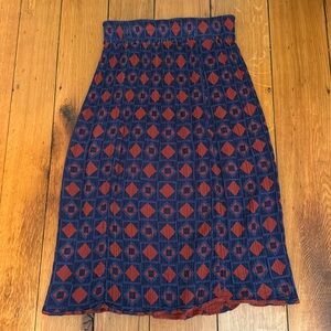 Ace&Jig Rara Midi Skirt in Copper/Neptune. Double Gauze.